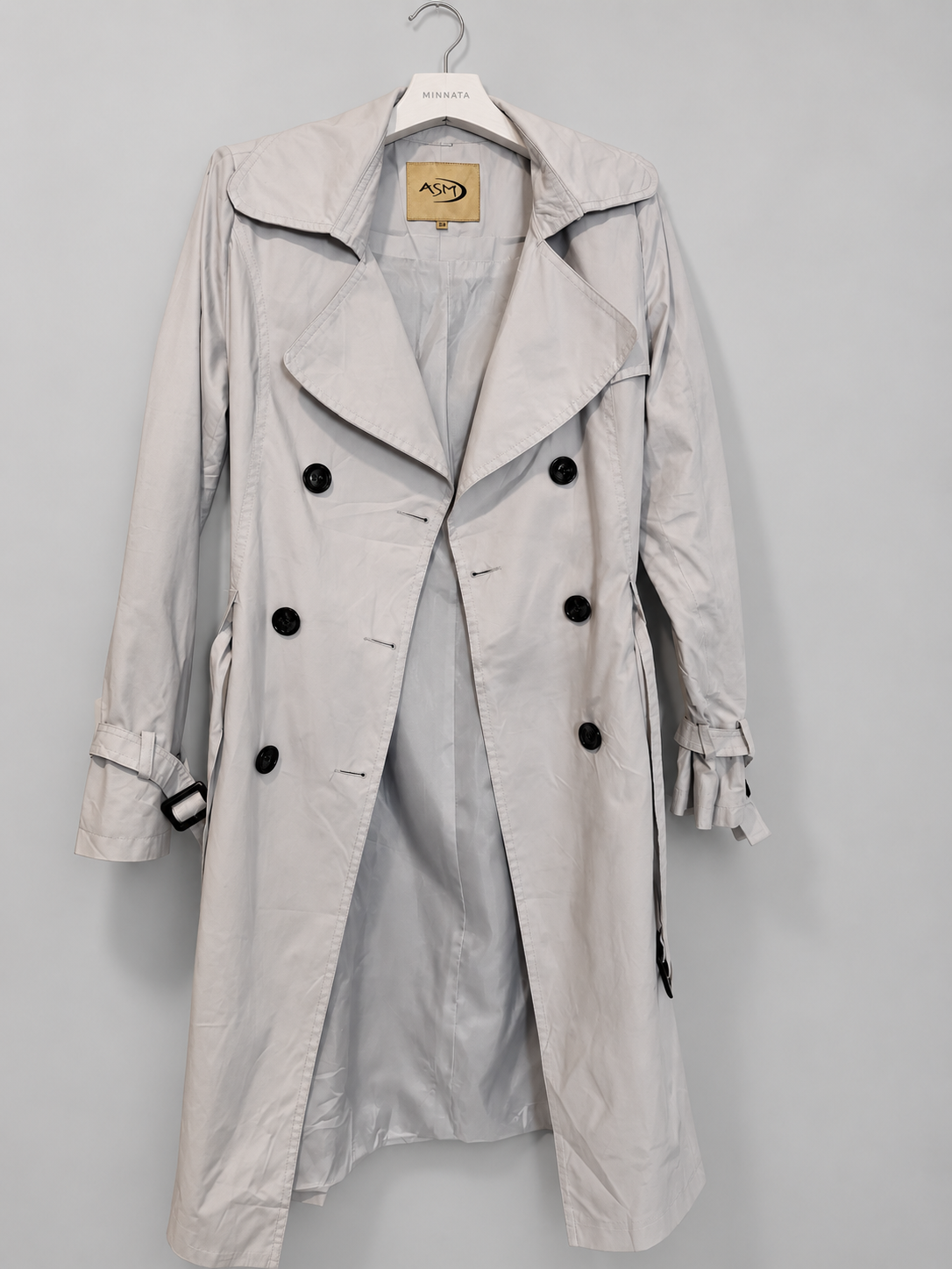 Trench coat ASM | Gris claro satinado | talla indicada 38