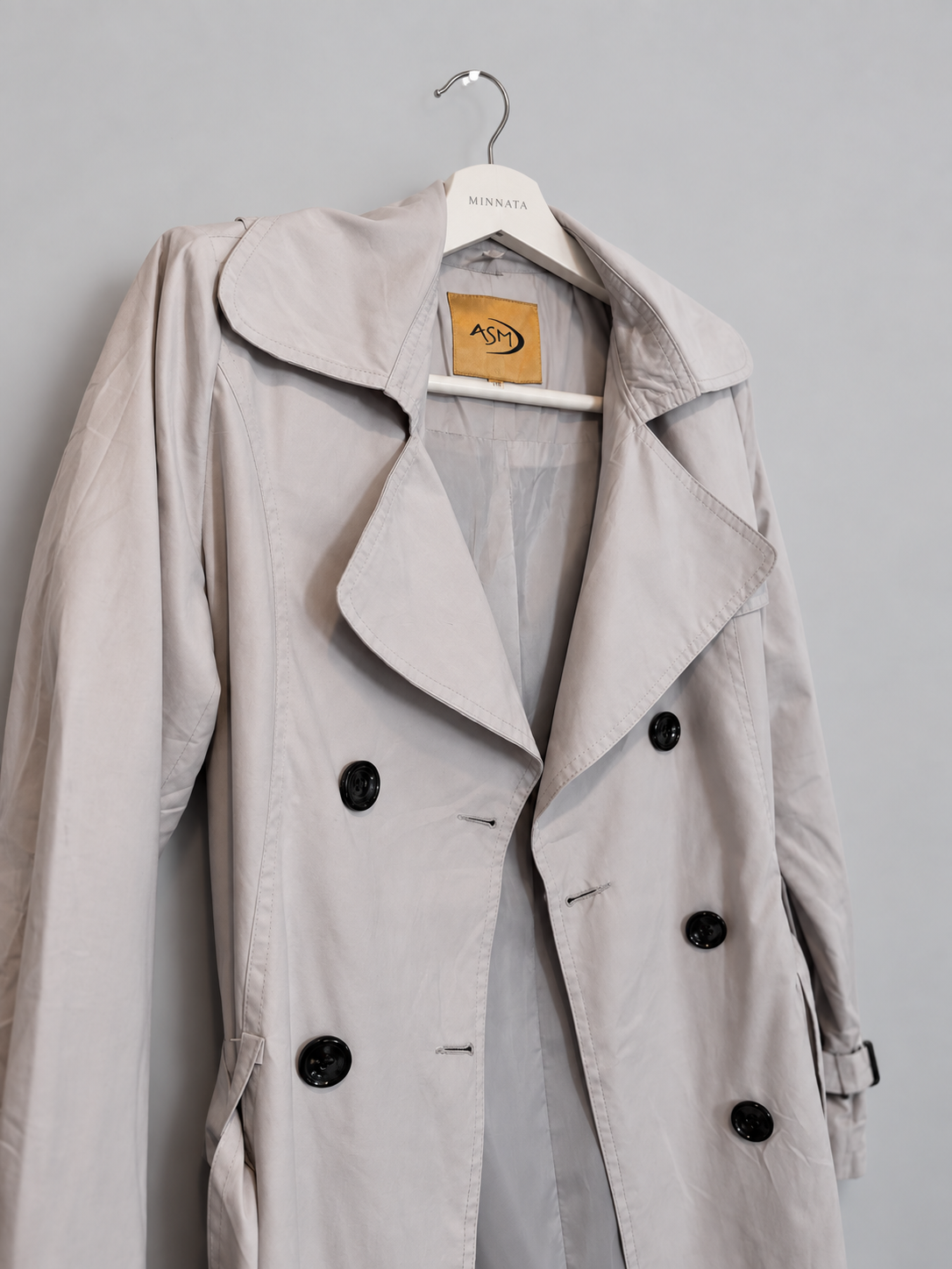 Trench coat ASM | Gris claro satinado | talla indicada 38
