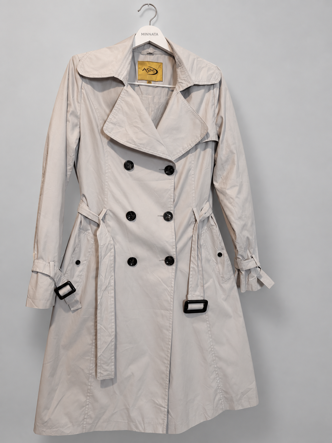 Trench coat ASM | Gris claro satinado | talla indicada 38