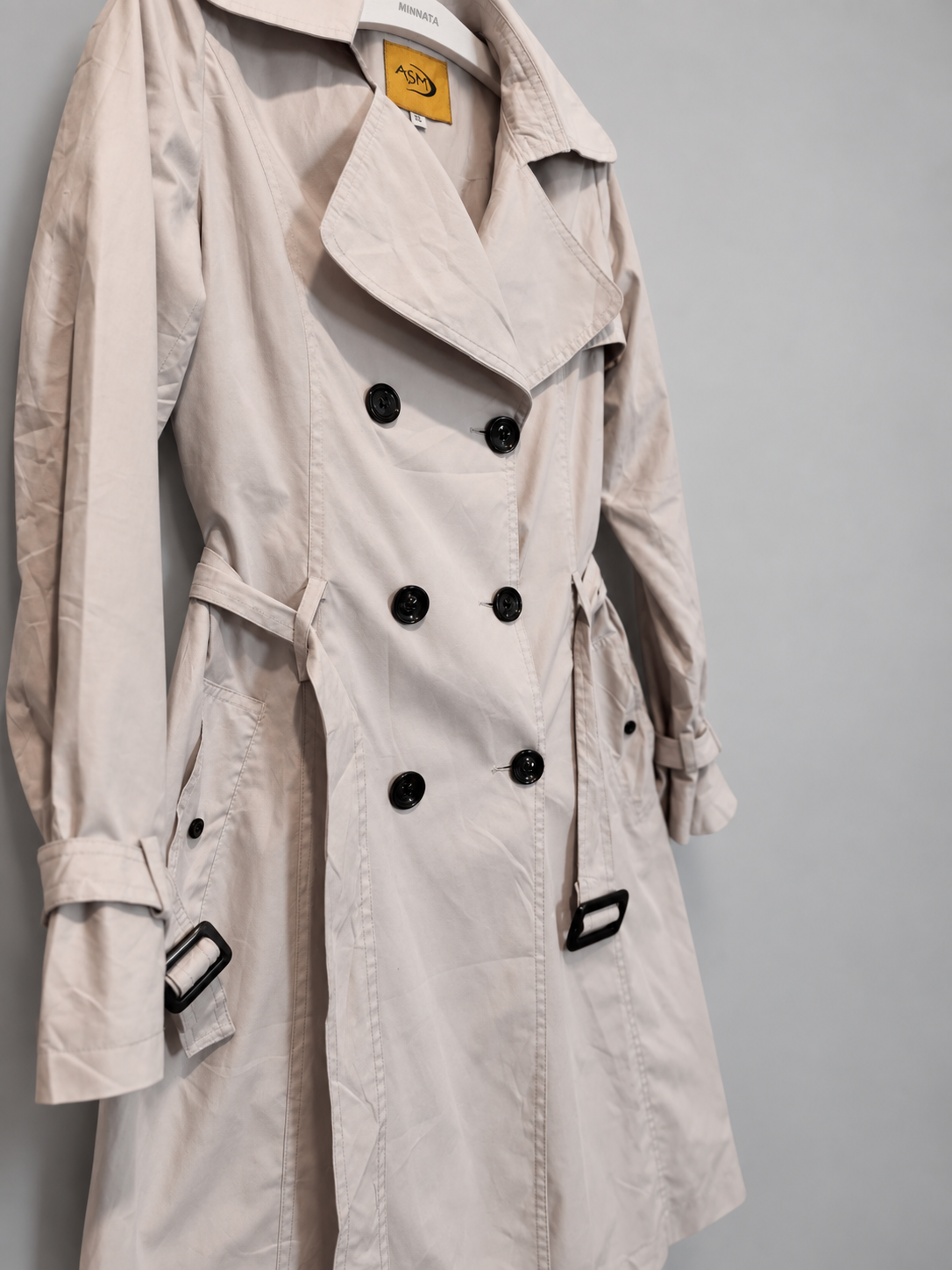 Trench coat ASM | Gris claro satinado | talla indicada 38