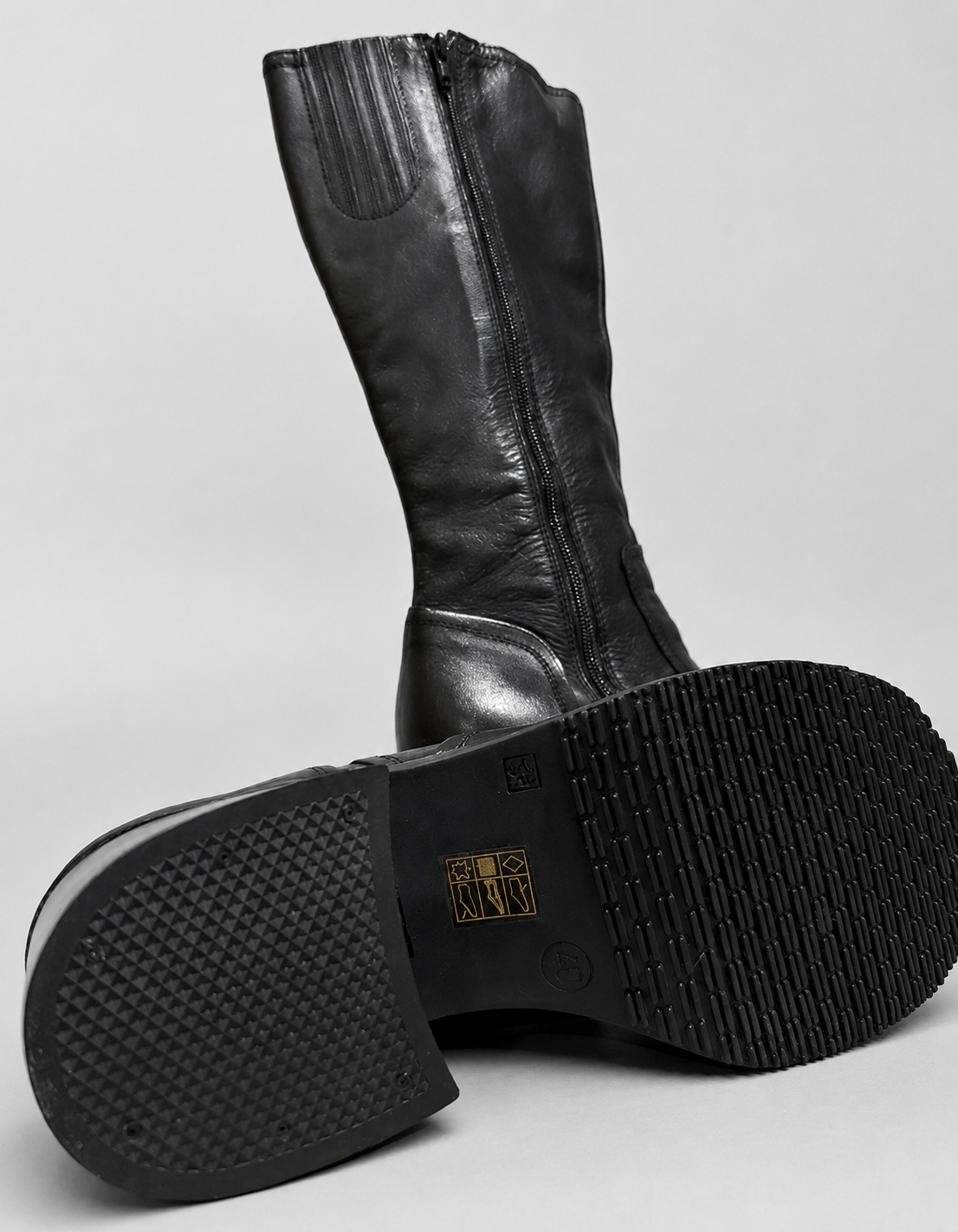 Botas Graceland largas negras taco chunky y plataforma | Talla 40