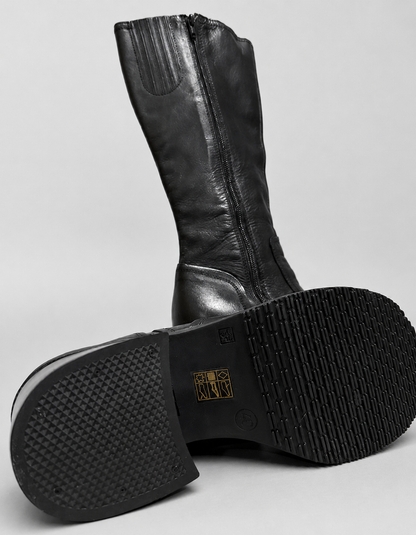 Botas Graceland largas negras taco chunky y plataforma | Talla 40
