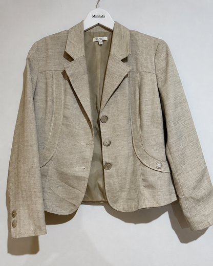Blazer B.Women "By Brandteks" | Beige lino natural | corte entallado | Talla 42