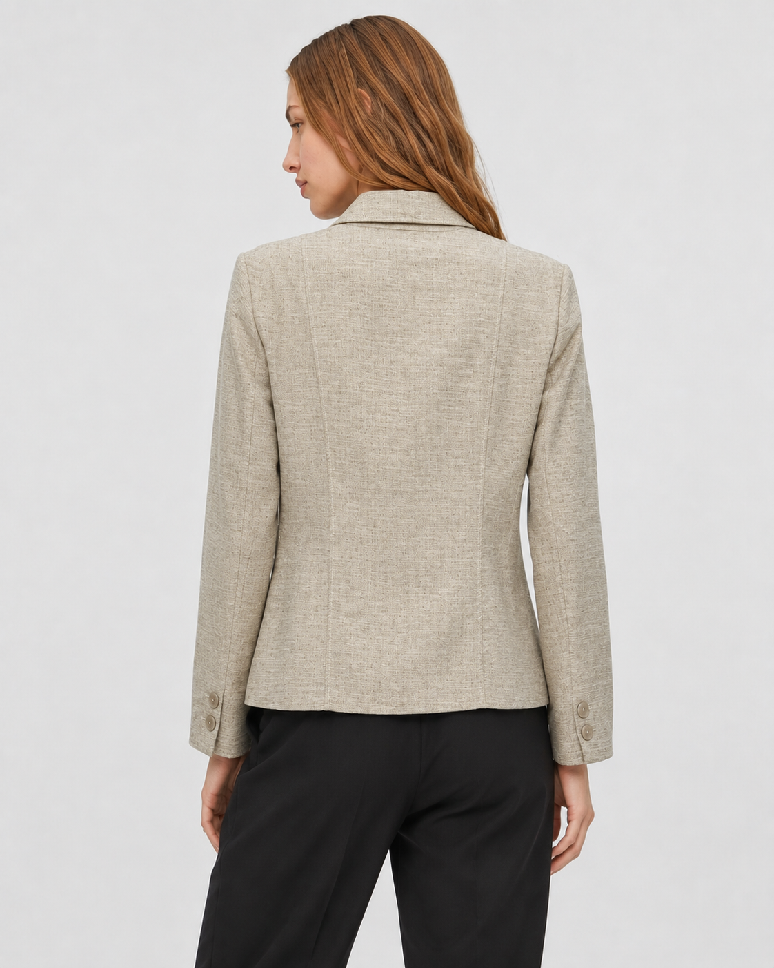 Blazer B.Women "By Brandteks" | Beige lino natural | corte entallado | Talla 42