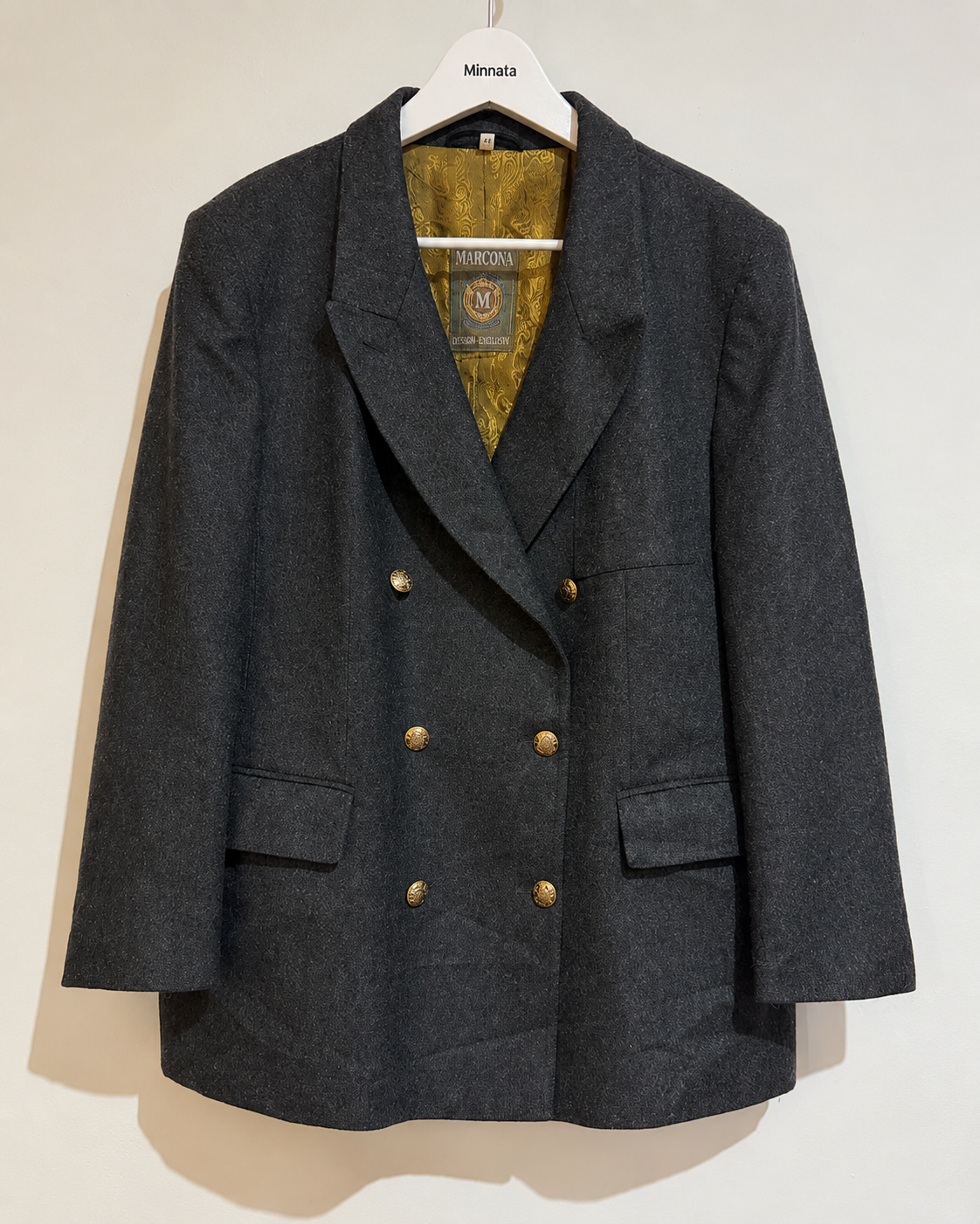 Abrigo vintage MARCONA · Design-Exclusiv | Lana | Botones Dorados | L - XL