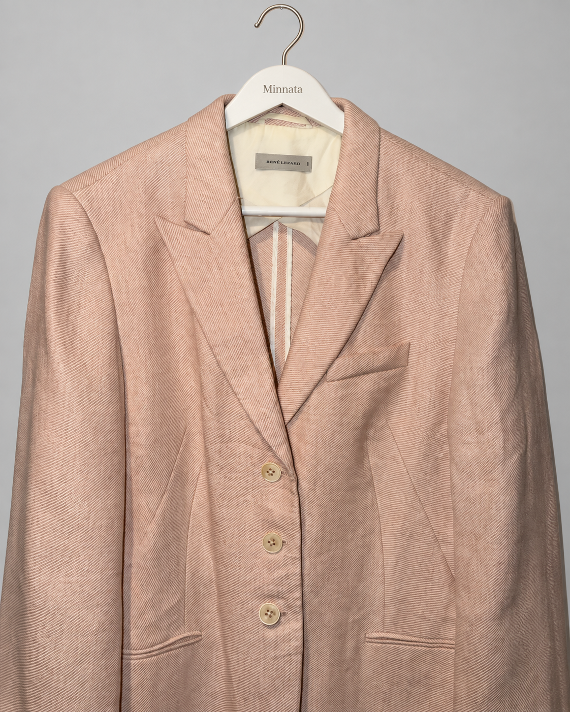 Blazer René Lezard | Palo Rosa, mezcla lino/lana