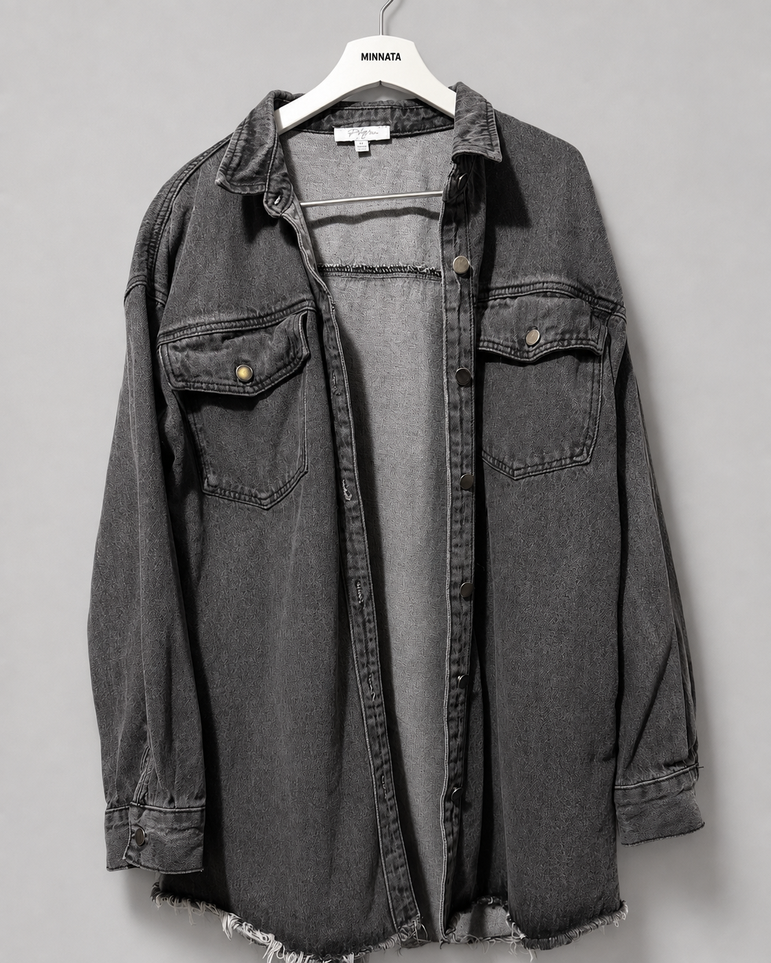 Sobrecamisa gruesa  oversize | Marca Polagram — Gris lavad