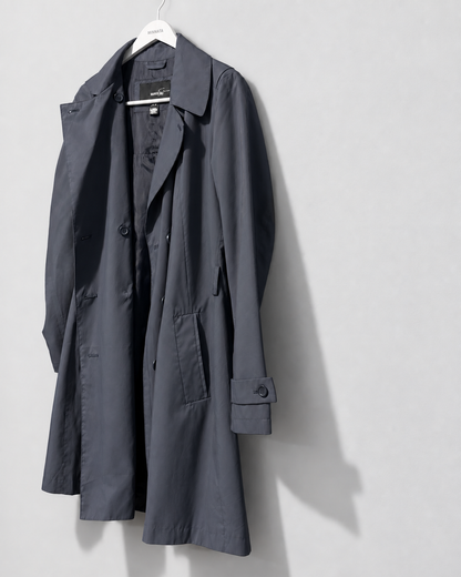 Trench coat MANGO (línea Suit) | Azul marino satinado | talla XS