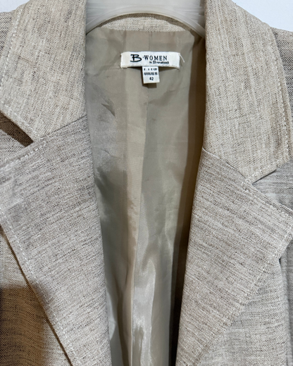 Blazer B.Women "By Brandteks" | Beige lino natural | corte entallado | Talla 42
