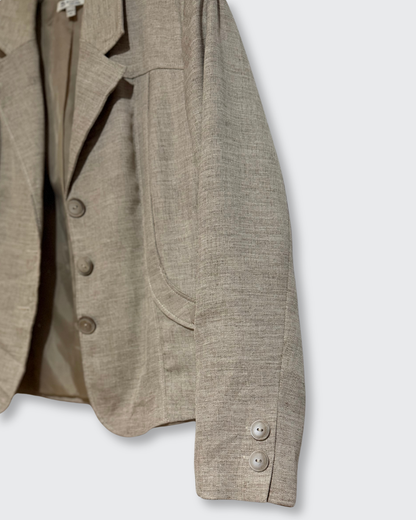 Blazer B.Women "By Brandteks" | Beige lino natural | corte entallado | Talla 42