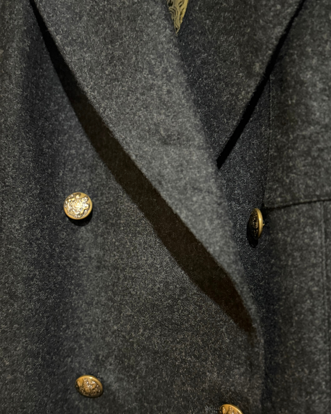 Abrigo vintage MARCONA · Design-Exclusiv | Lana | Botones Dorados | L - XL