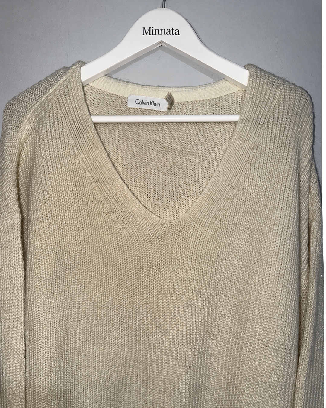 Sweater Largo Calvin Klein Cuello V con Brillos | Talla L