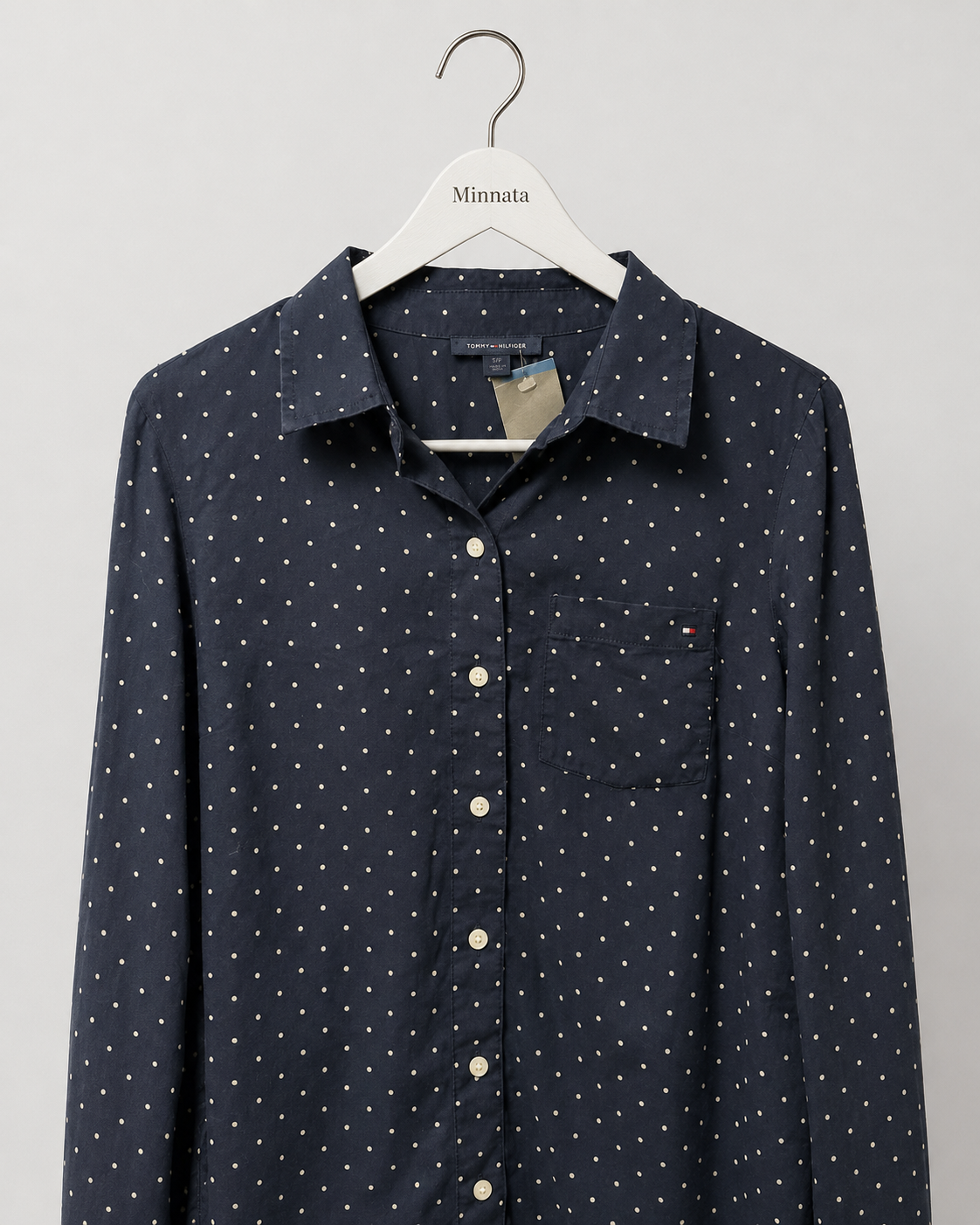 Camisa Tommy H| Azul marino a lunares | Talla indicada S