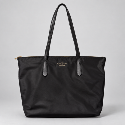 Tote Kate Spade New York | Nylon negro con herrajes dorados| Original